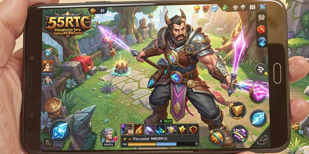 Tampilan dinamis gameplay 55RT dengan aksinya yang mendebarkan