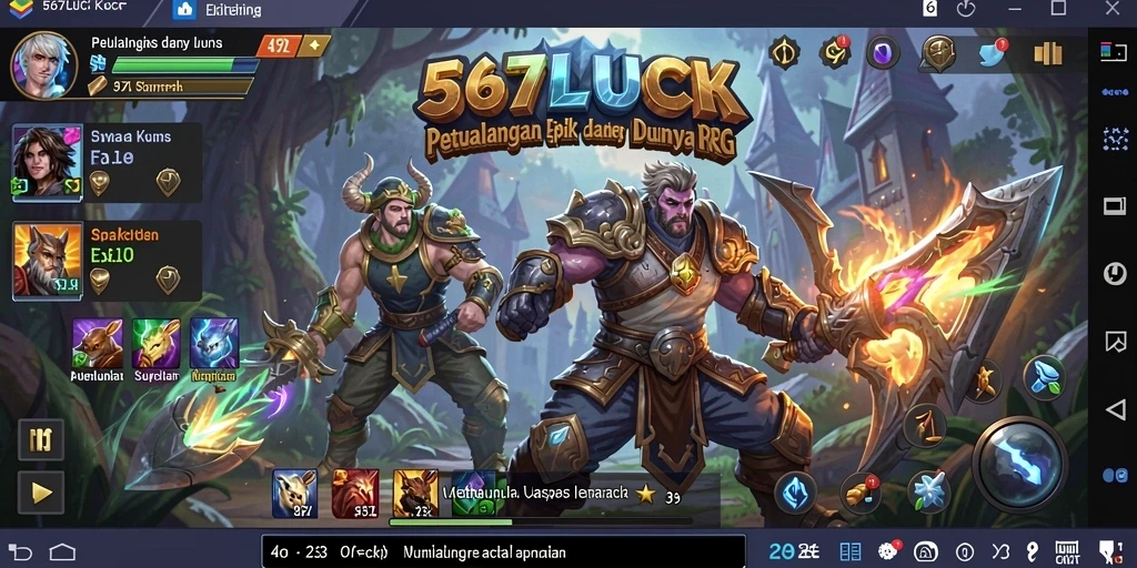 Gameplay epik dari 567LUCK menampilkan pertarungan RPG yang mendebarkan.