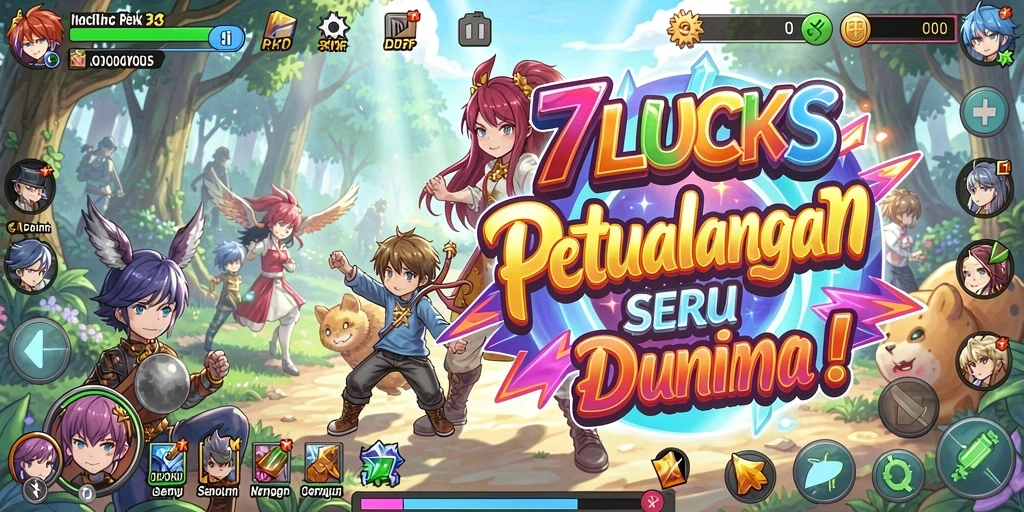 Tangkapan layar gameplay 77LUCKS menampilkan aksi seru dalam dunia Anime.