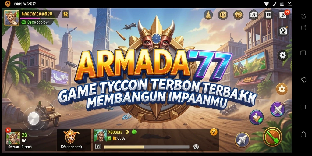 Tampilan gameplay menarik dari ARMADA777 dengan elemen Tycoon.