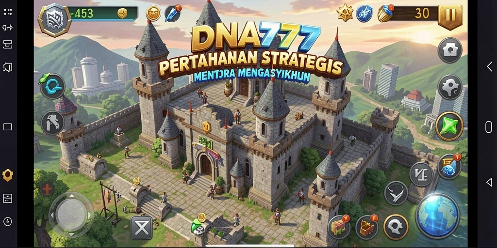 Screenshot dari gameplay Tower Defense yang mendebarkan di DNA777.