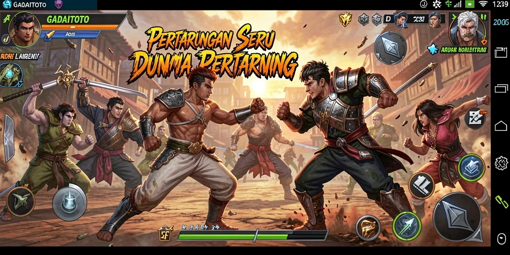 Tangkapan layar GADAITOTO menampilkan pertarungan epik antara karakter ikonik.