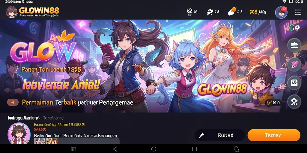 Screenshot gameplay GLOWIN88 menampilkan aksi seru dan karakter anime yang menawan.