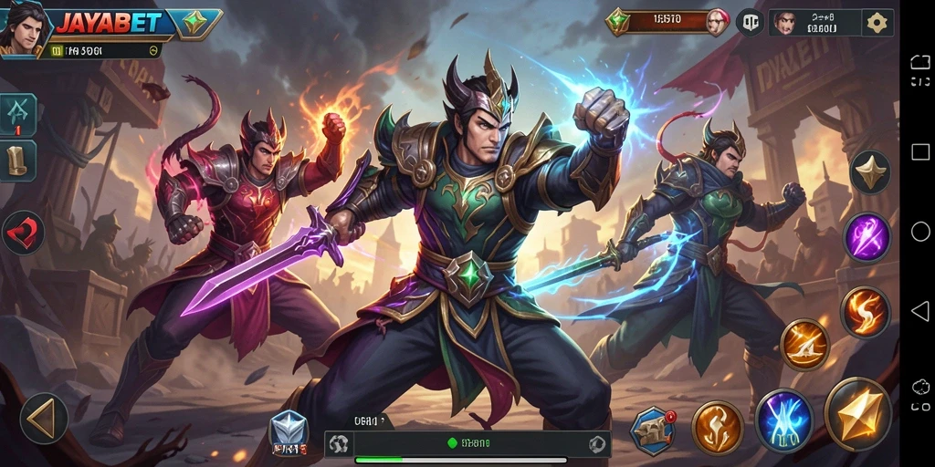 Tampilan gameplay pertarungan seru di JAYABET.