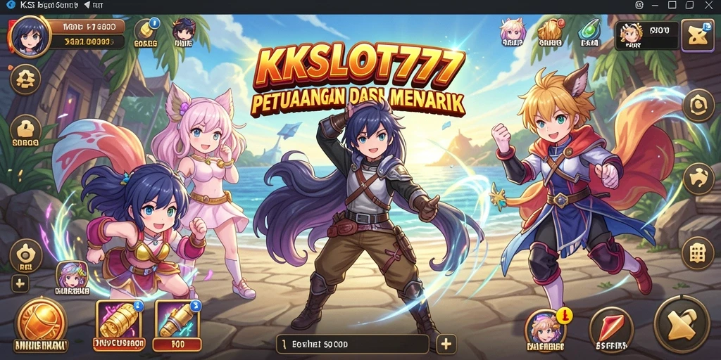 Tampilan gameplay KKSLOT777 dengan karakter anime yang memikat.