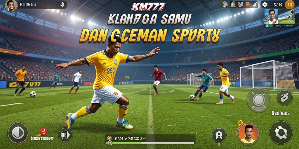 Screenshot KM777 menampilkan aksi seru dalam pertandingan olahraga.