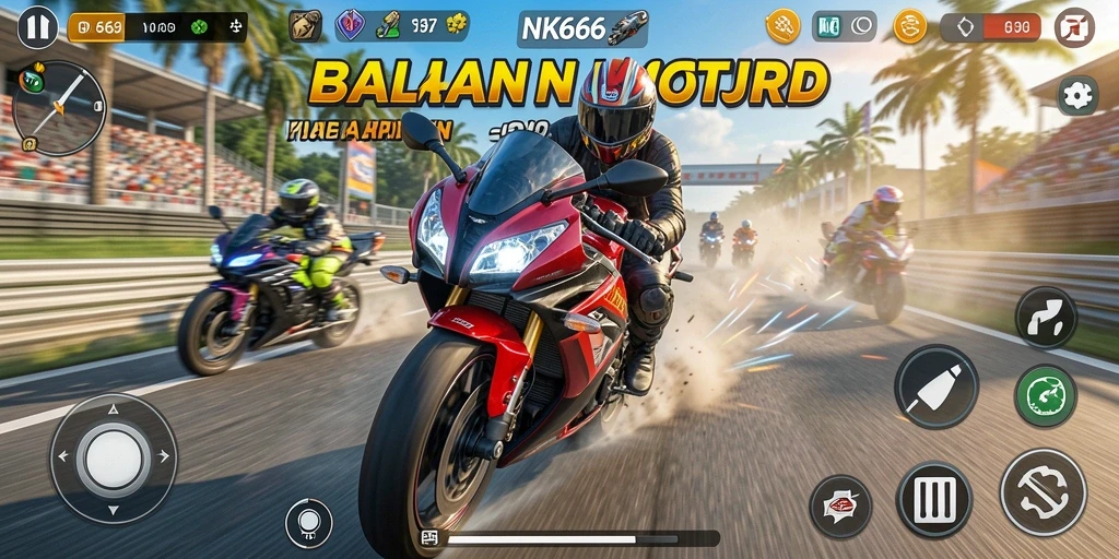 Gameplay menegangkan NK666 yang memukau sensasi balapan motor.