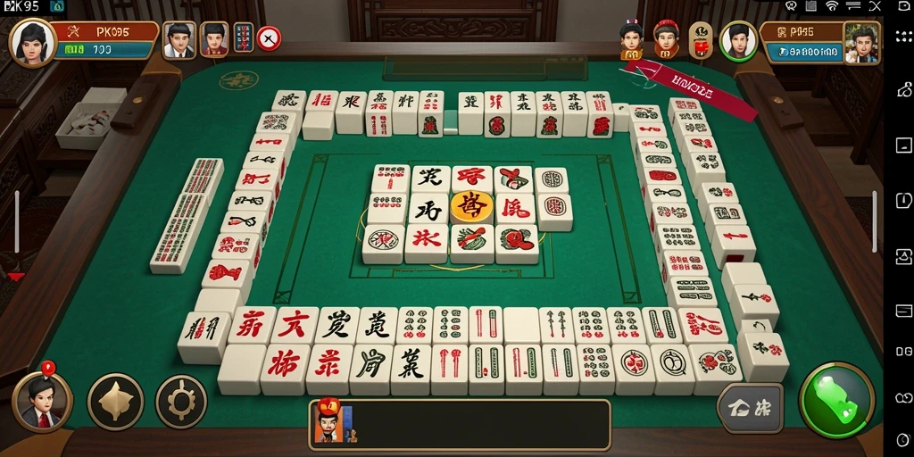 Tampilan mendebarkan dari gameplay Mahjong di PK95.