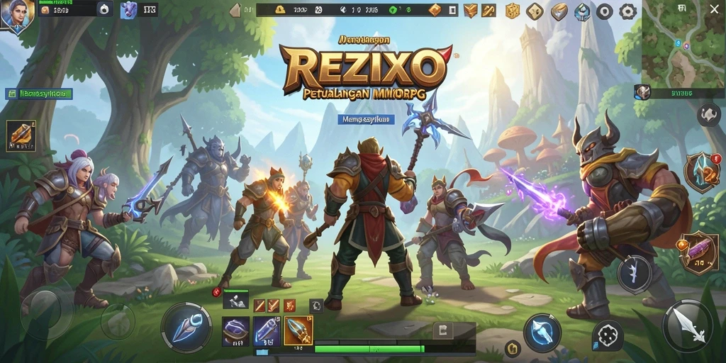 Tampilan gameplay seru dari REZIXO dengan petualangan MMORPG yang mendebarkan.