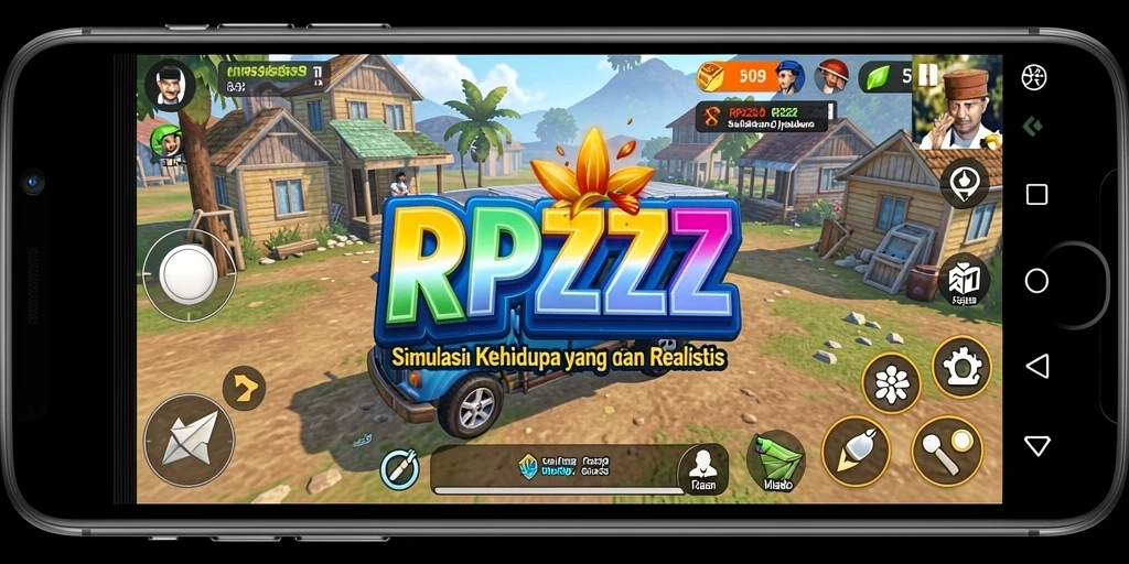 Screenshot menunjukkan karakter yang sedang berinteraksi dalam gameplay RPZZZ.