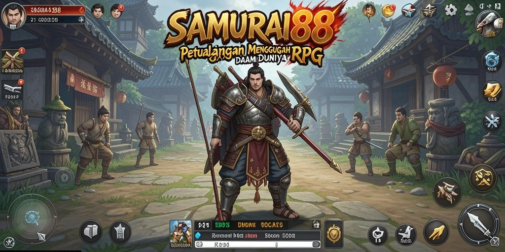 Gameplay seru dalam <strong>SAMURAI88</strong> yang mengajak pemain bertarung dengan musuh.