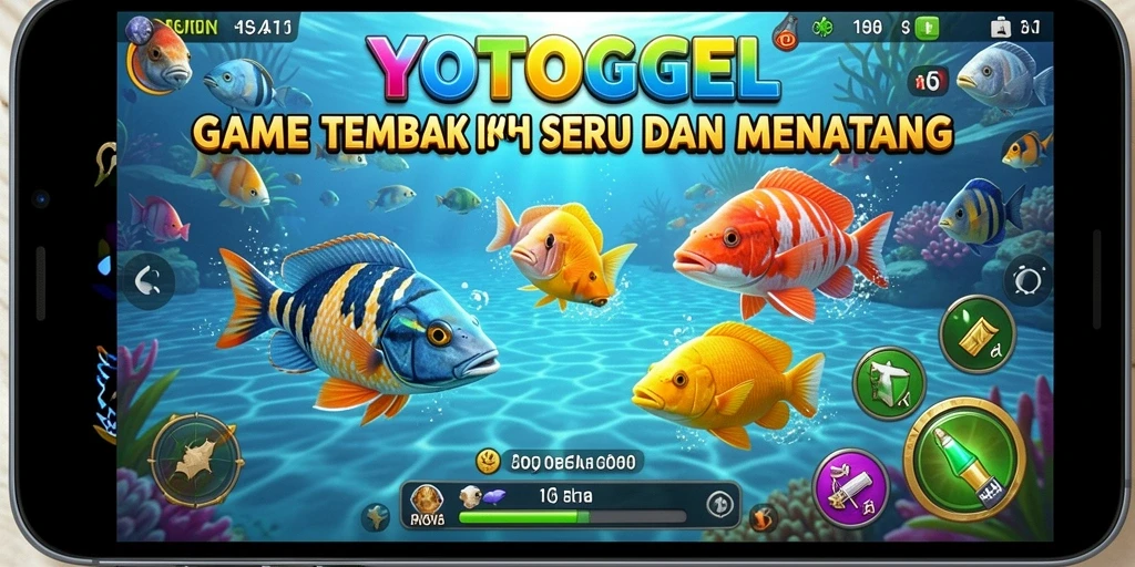 Screenshot gameplay YOTOGEL menampilkan aksi menembak ikan yang seru.